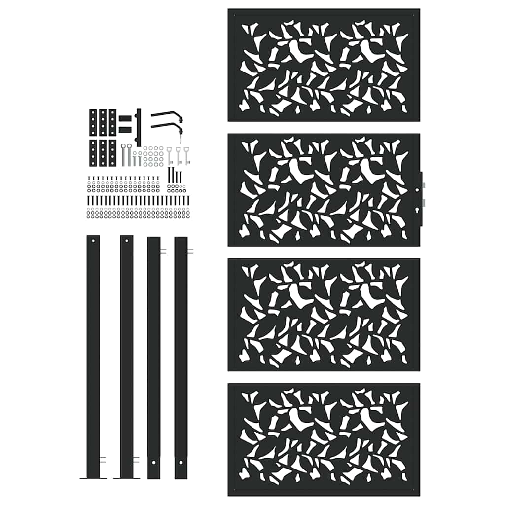 Hageport svart 100x200 cm stålbladdesign