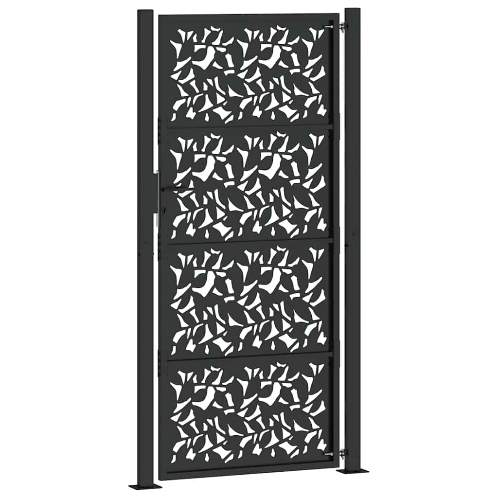 Hageport svart 100x200 cm stålbladdesign