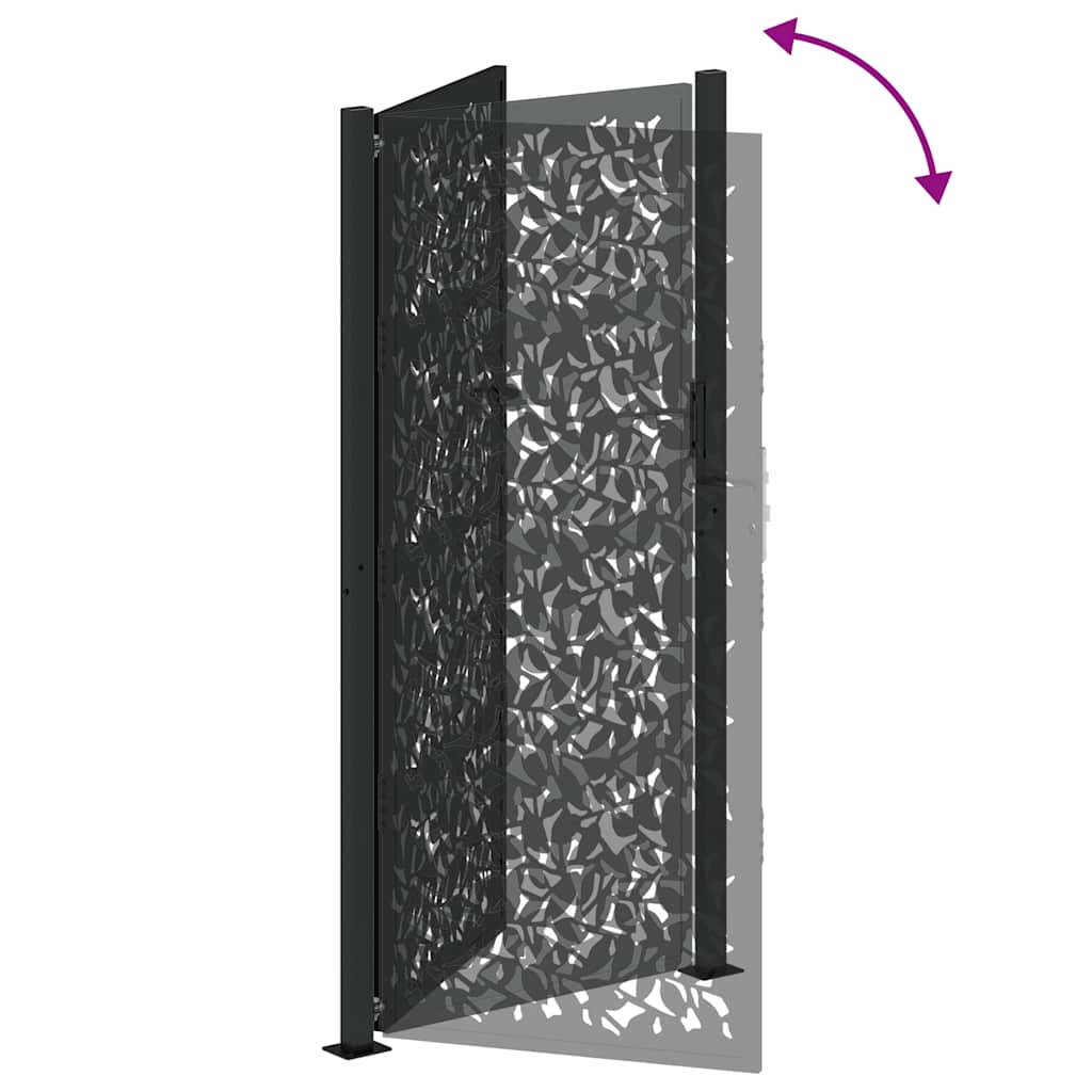Hageport svart 100x200 cm stålbladdesign