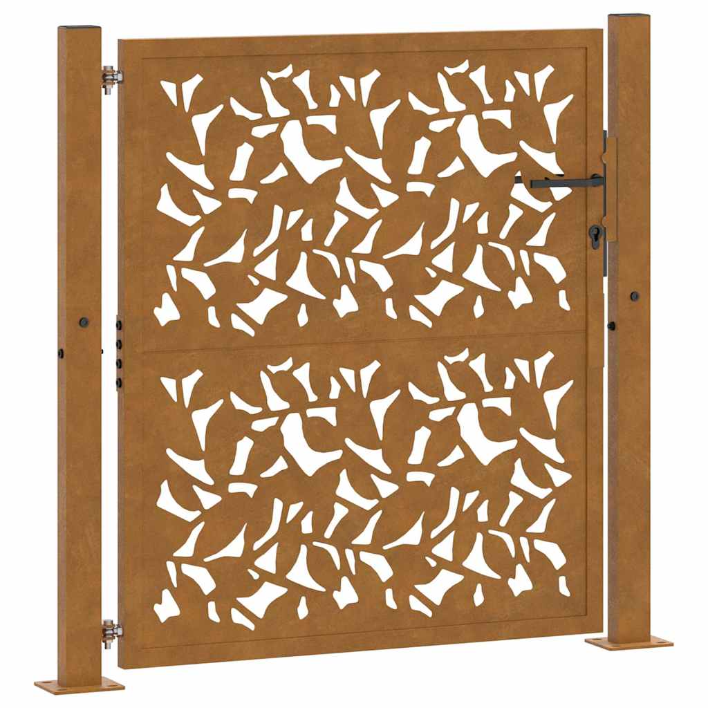 Hageport 100x100 cm værbestandig stålbladdesign