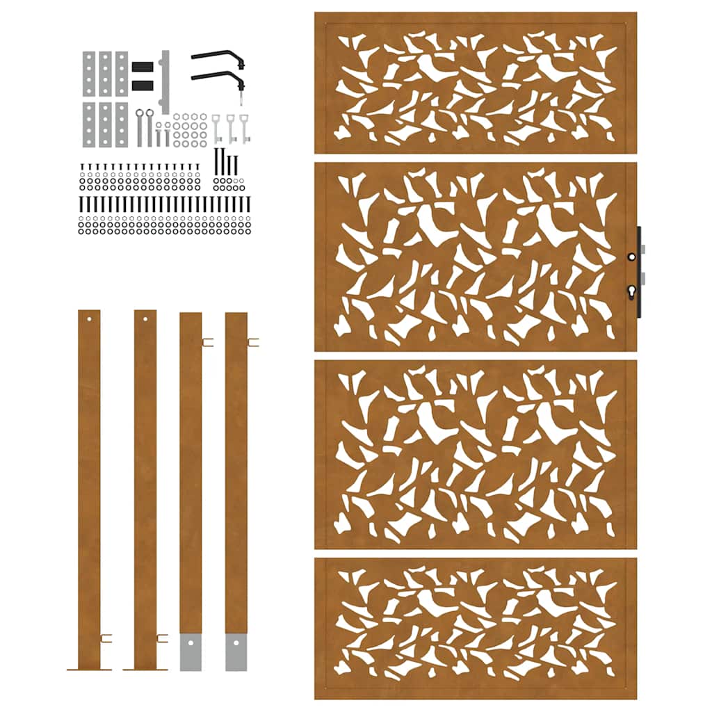 Hageport 100x175 cm værbestandig stålbladdesign