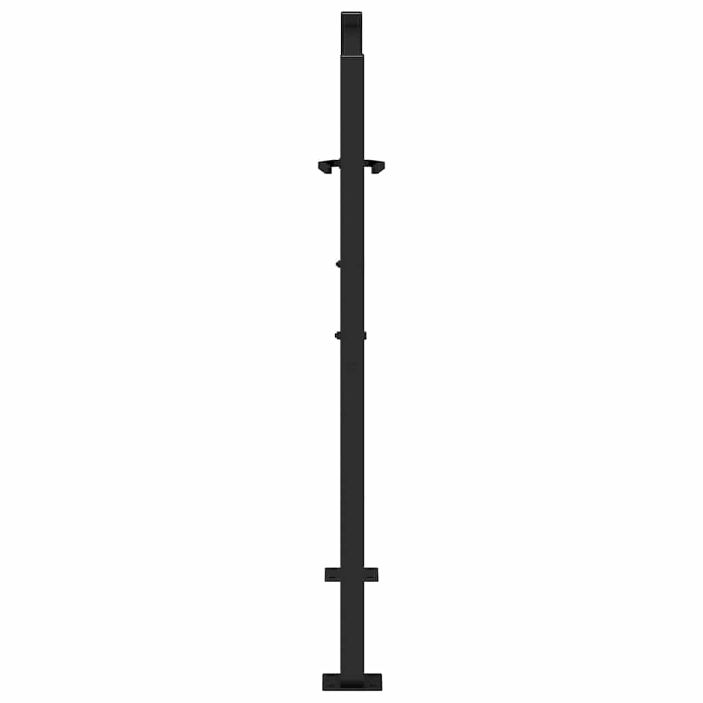 Hageport svart 100x100 cm stålbølgedesign