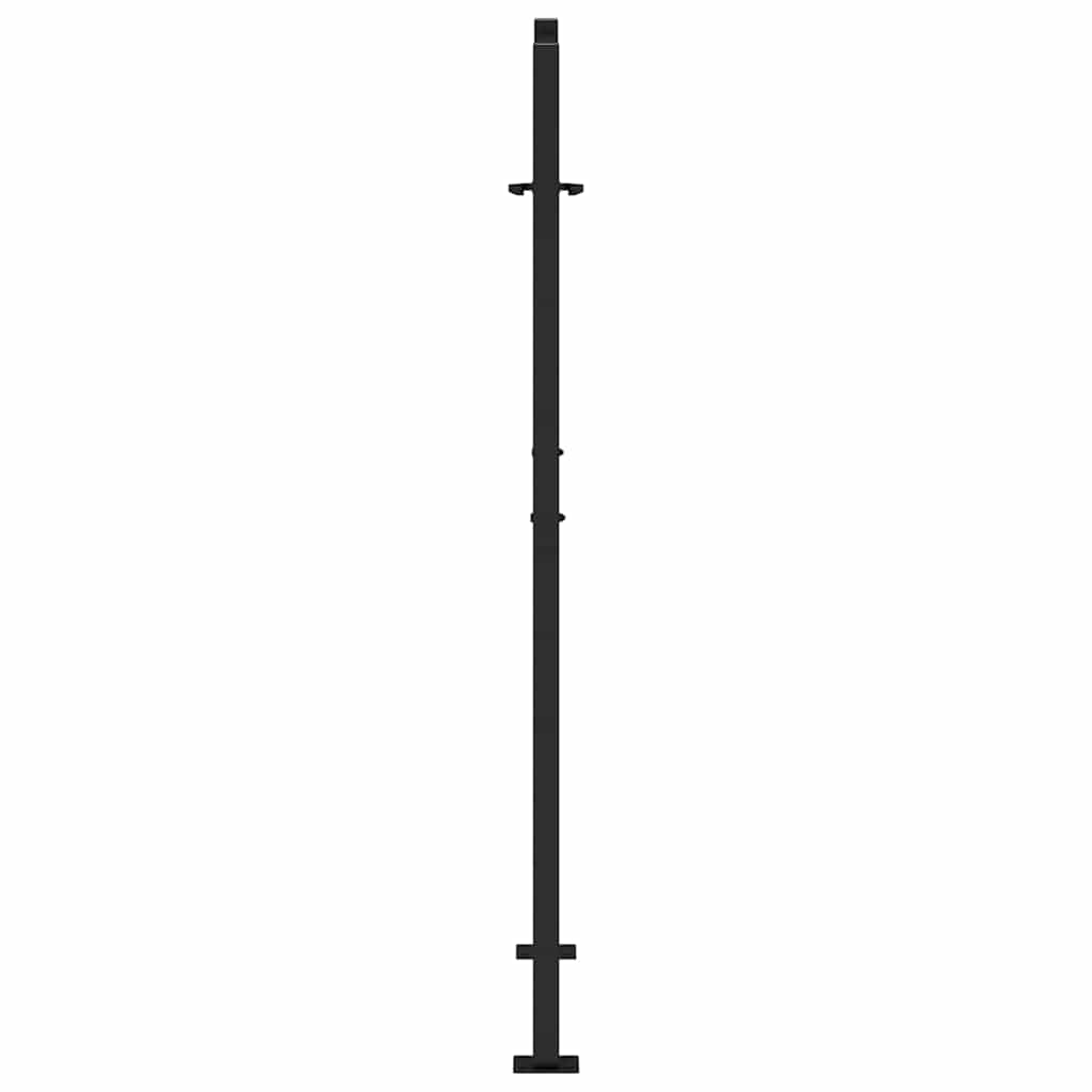 Hageport svart 100x150 cm stålbølgedesign