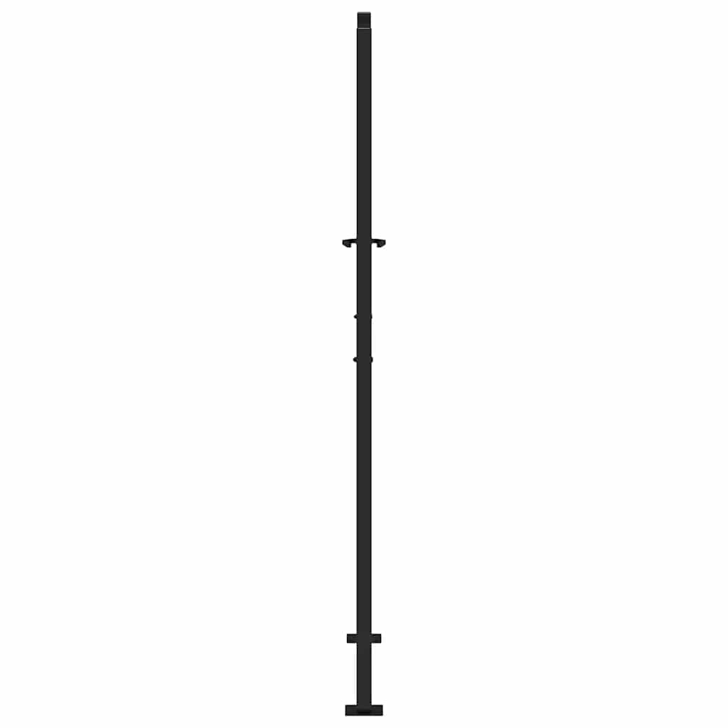 Hageport svart 100x175 cm stålbølgedesign