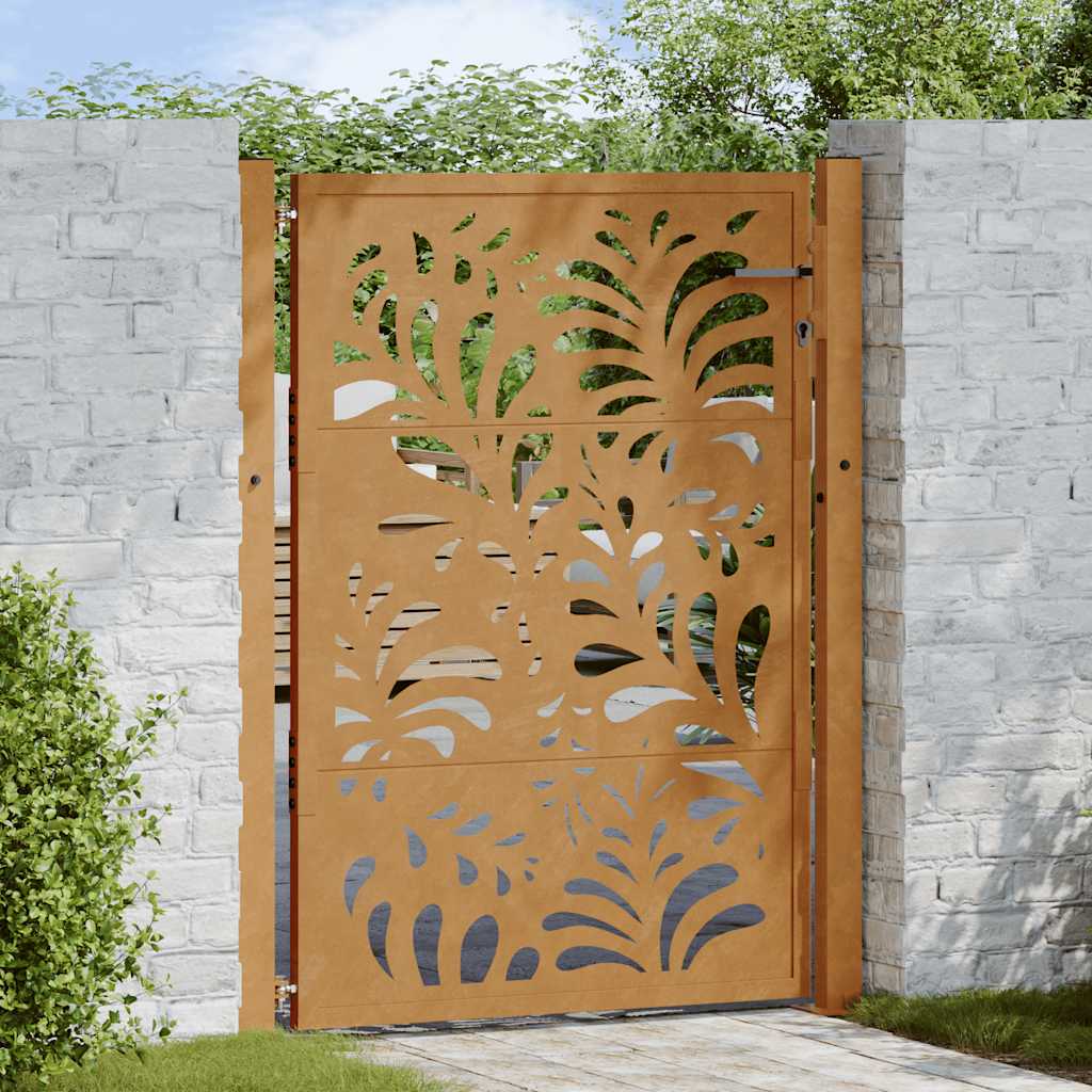 Hageport 100x150 cm værbestandig stålbølgedesign vidaXL