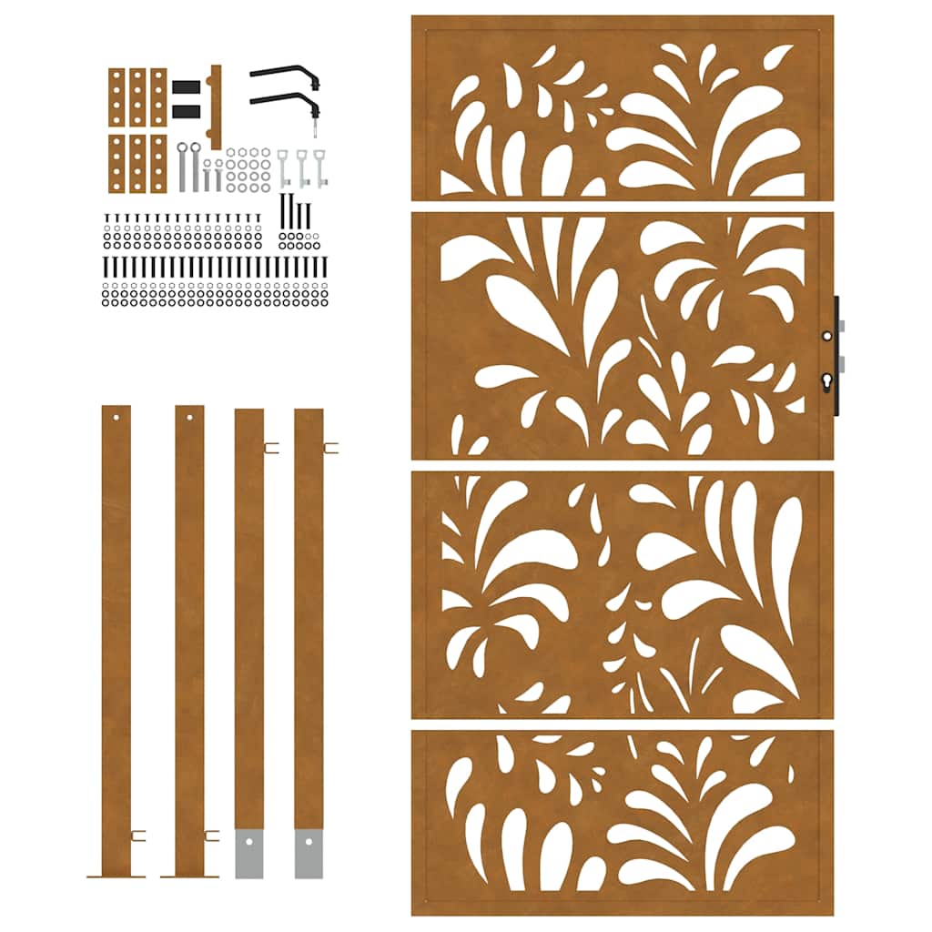 Hageport 100x175 cm værbestandig stålbølgedesign vidaXL