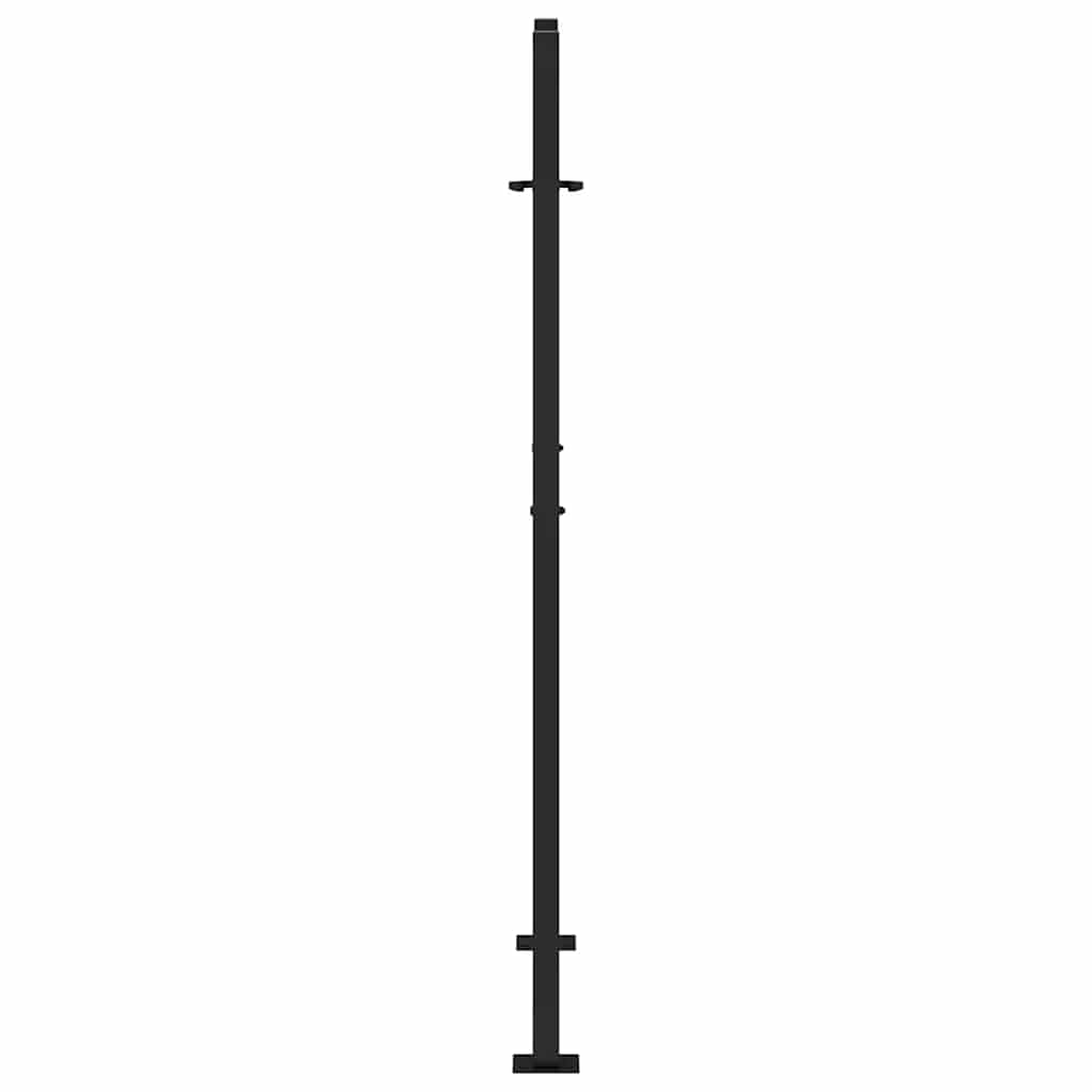Hageport svart 100x150 cm stål flammedesign