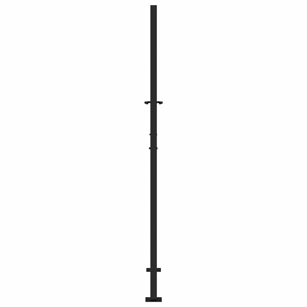 Hageport svart 100x175 cm stål flammedesign
