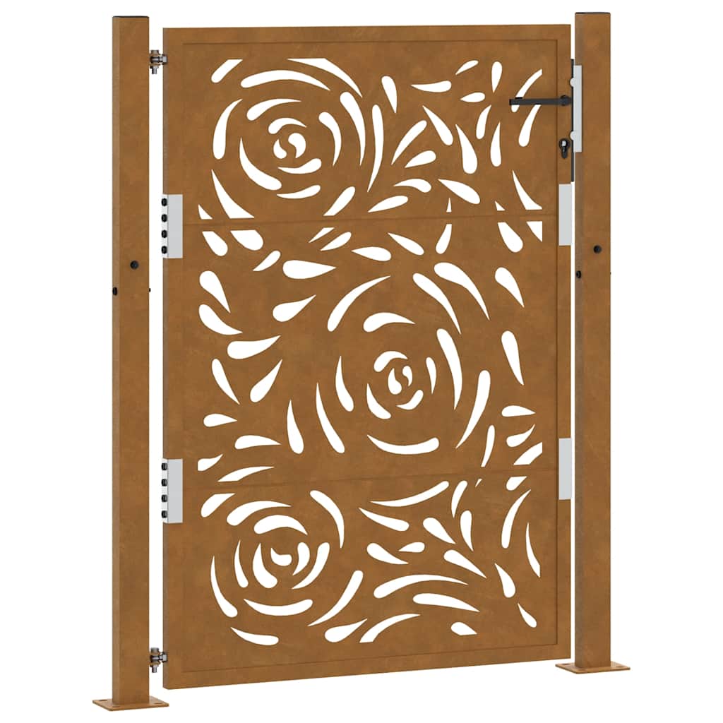 Hageport 100x125 cm værbestandig stål flammedesign