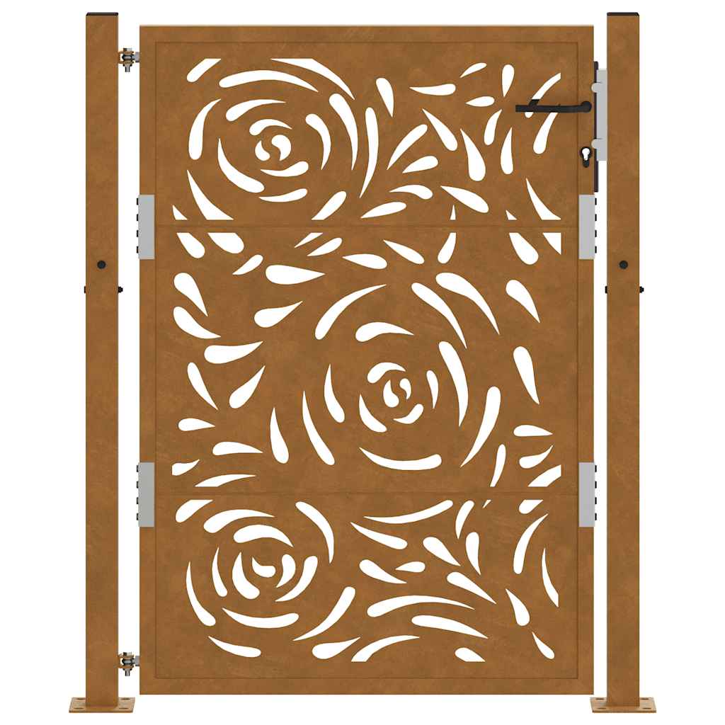 Hageport 100x125 cm værbestandig stål flammedesign