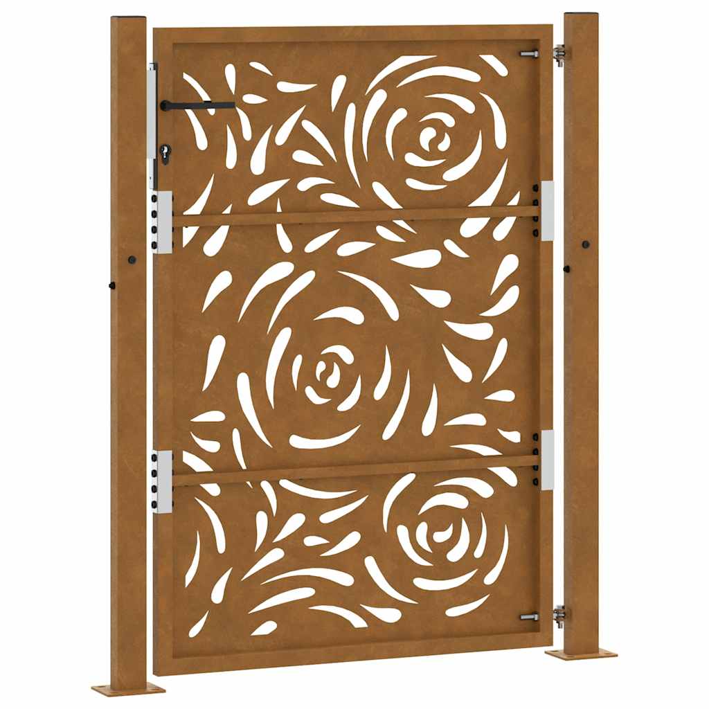 Hageport 100x125 cm værbestandig stål flammedesign