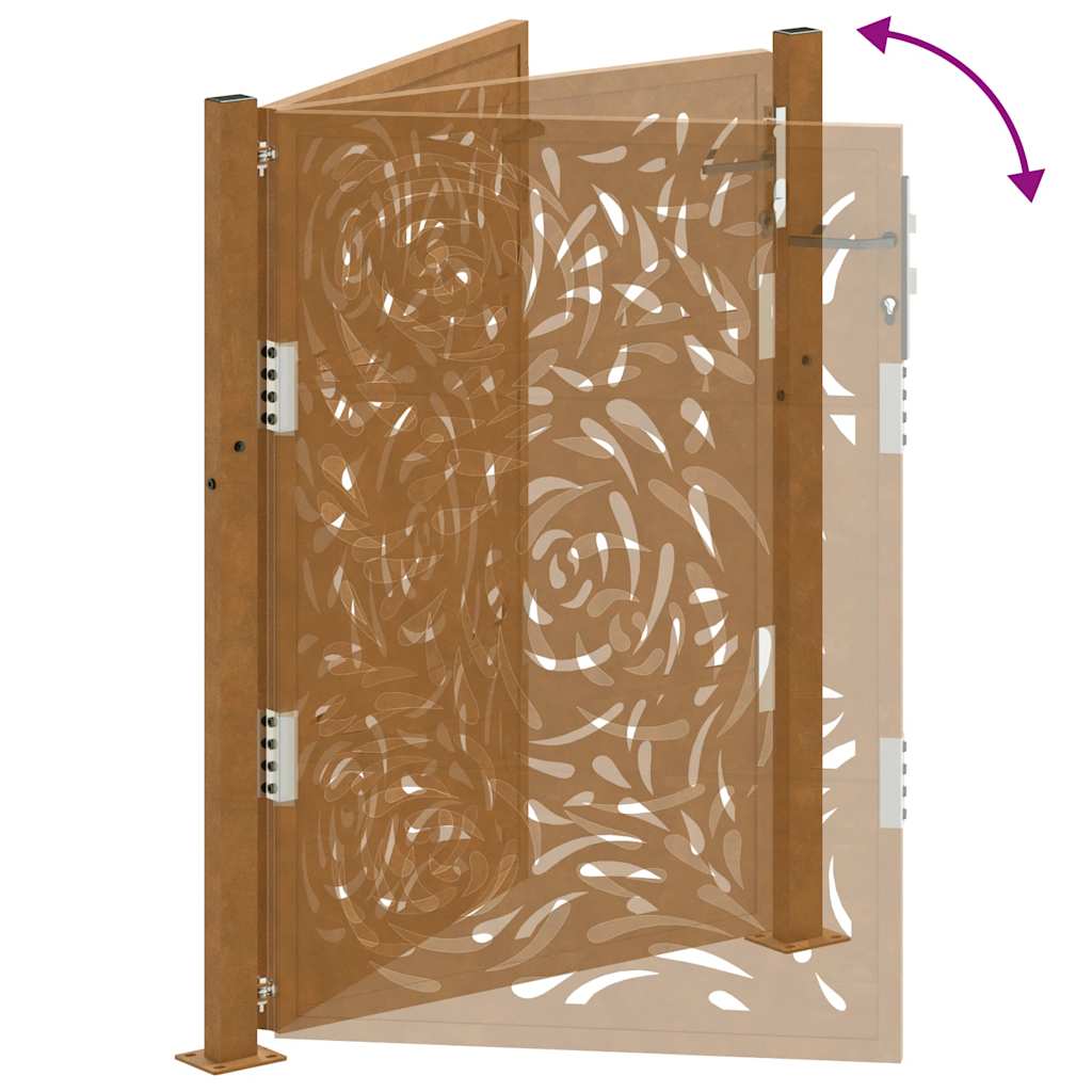 Hageport 100x125 cm værbestandig stål flammedesign