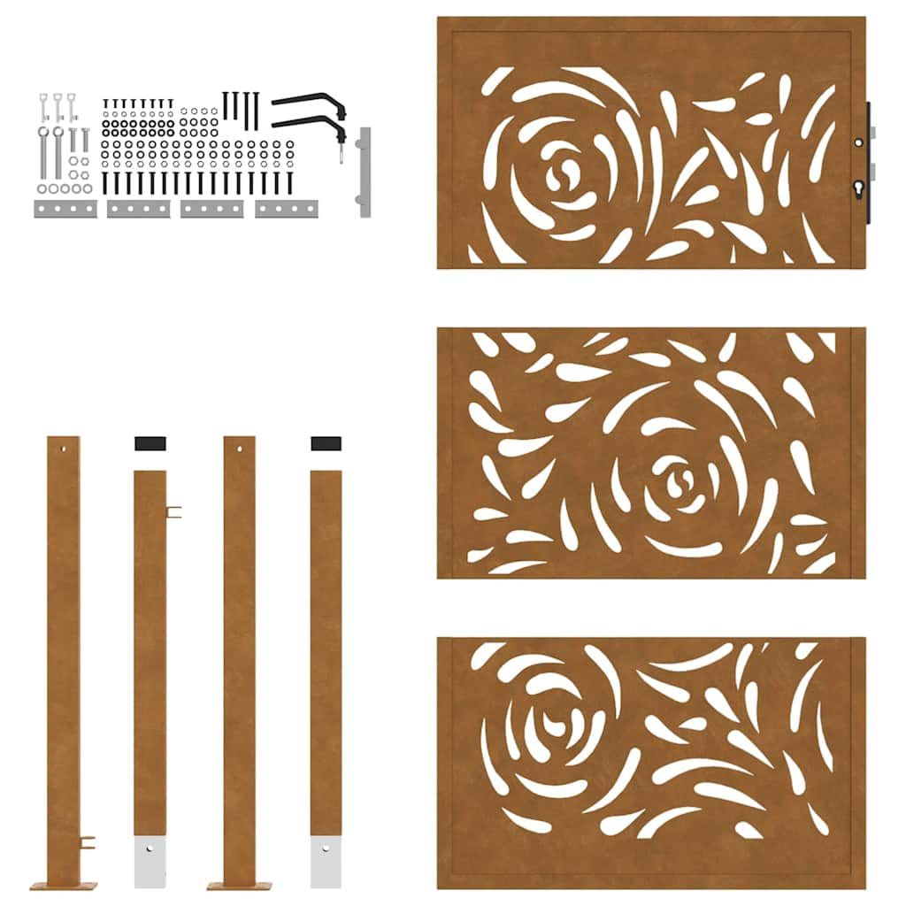 Hageport 100x150 cm værbestandig stål flammedesign