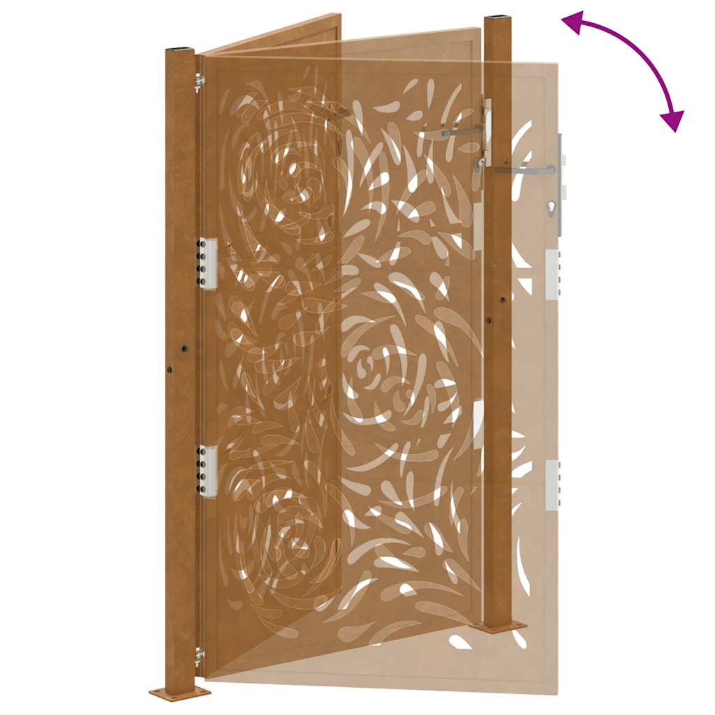 Hageport 100x150 cm værbestandig stål flammedesign
