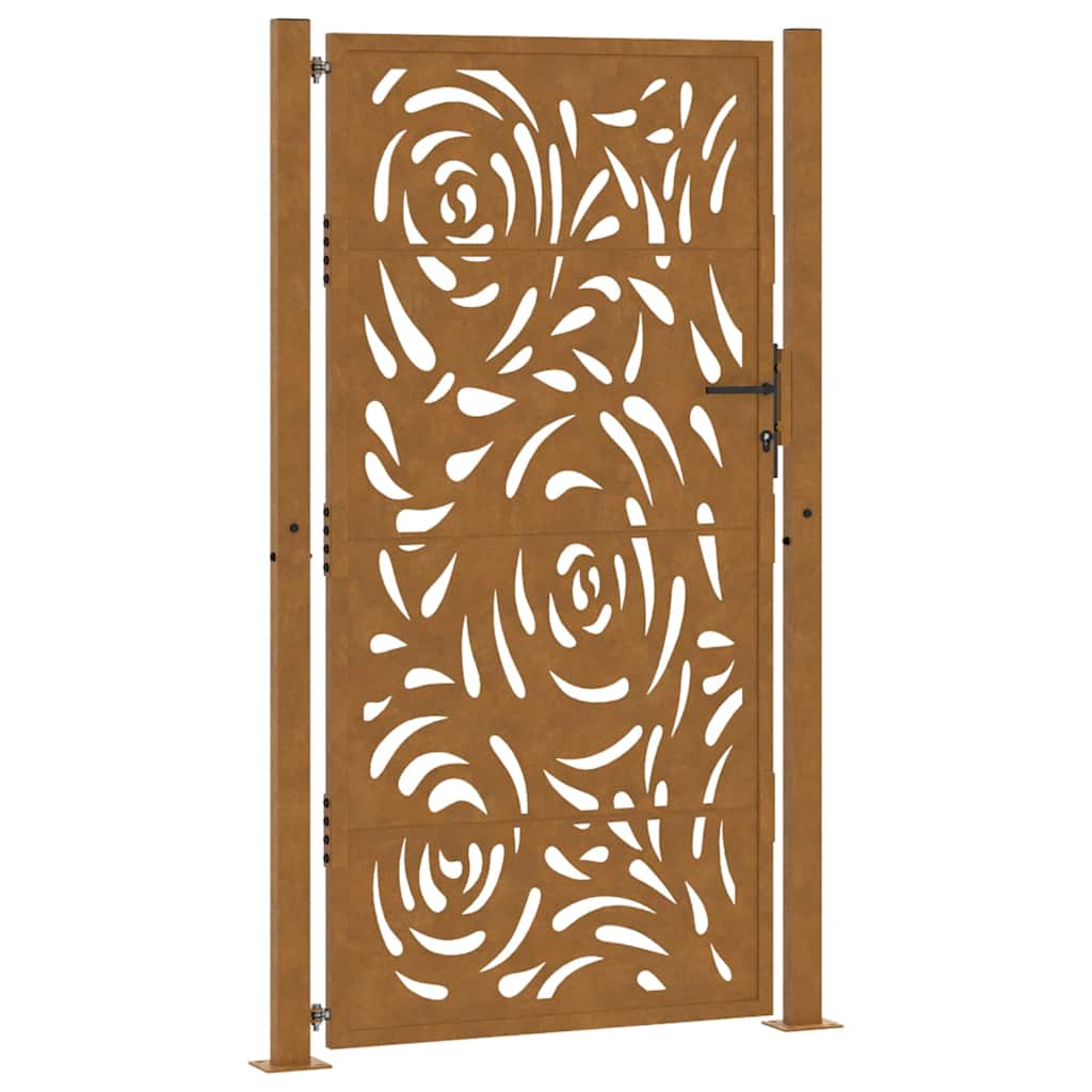 Hageport 100x175 cm værbestandig stål flammedesign