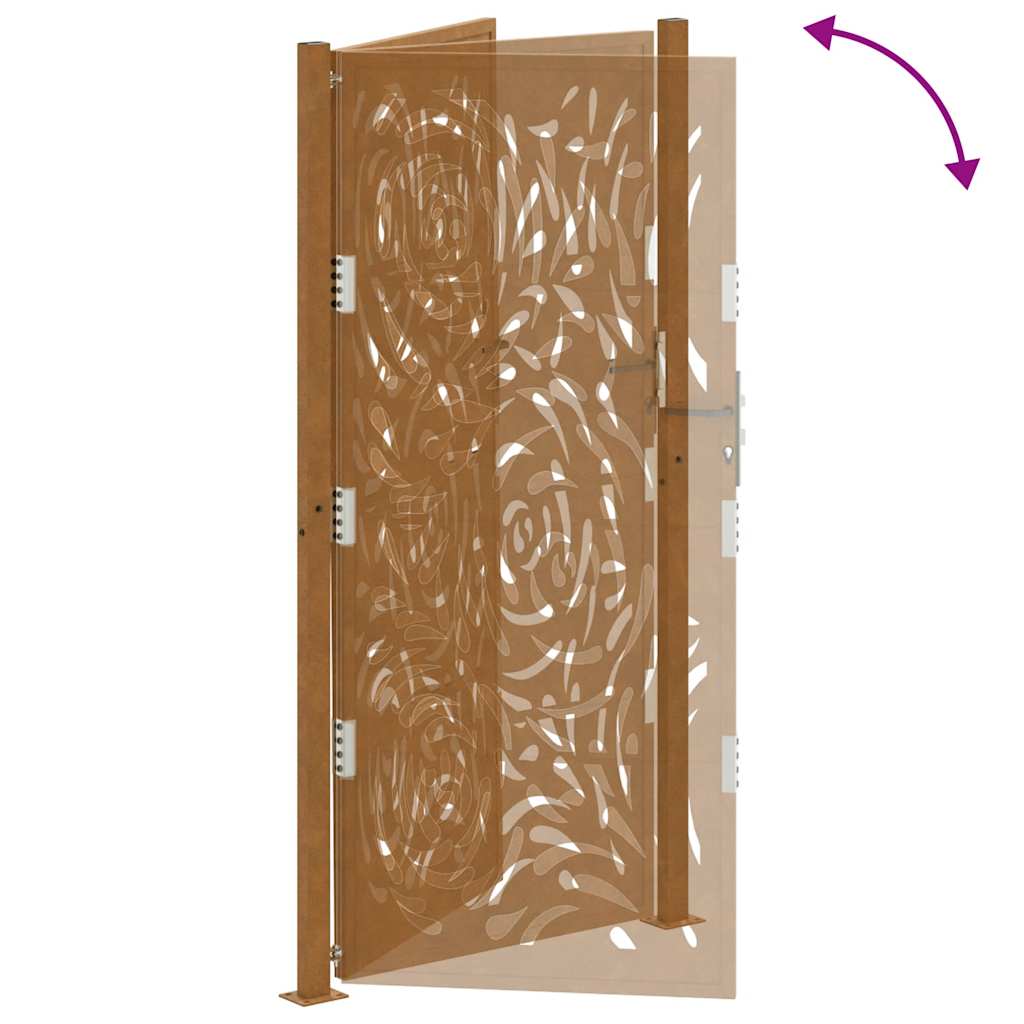 Hageport 100x200 cm værbestandig stål flammedesign