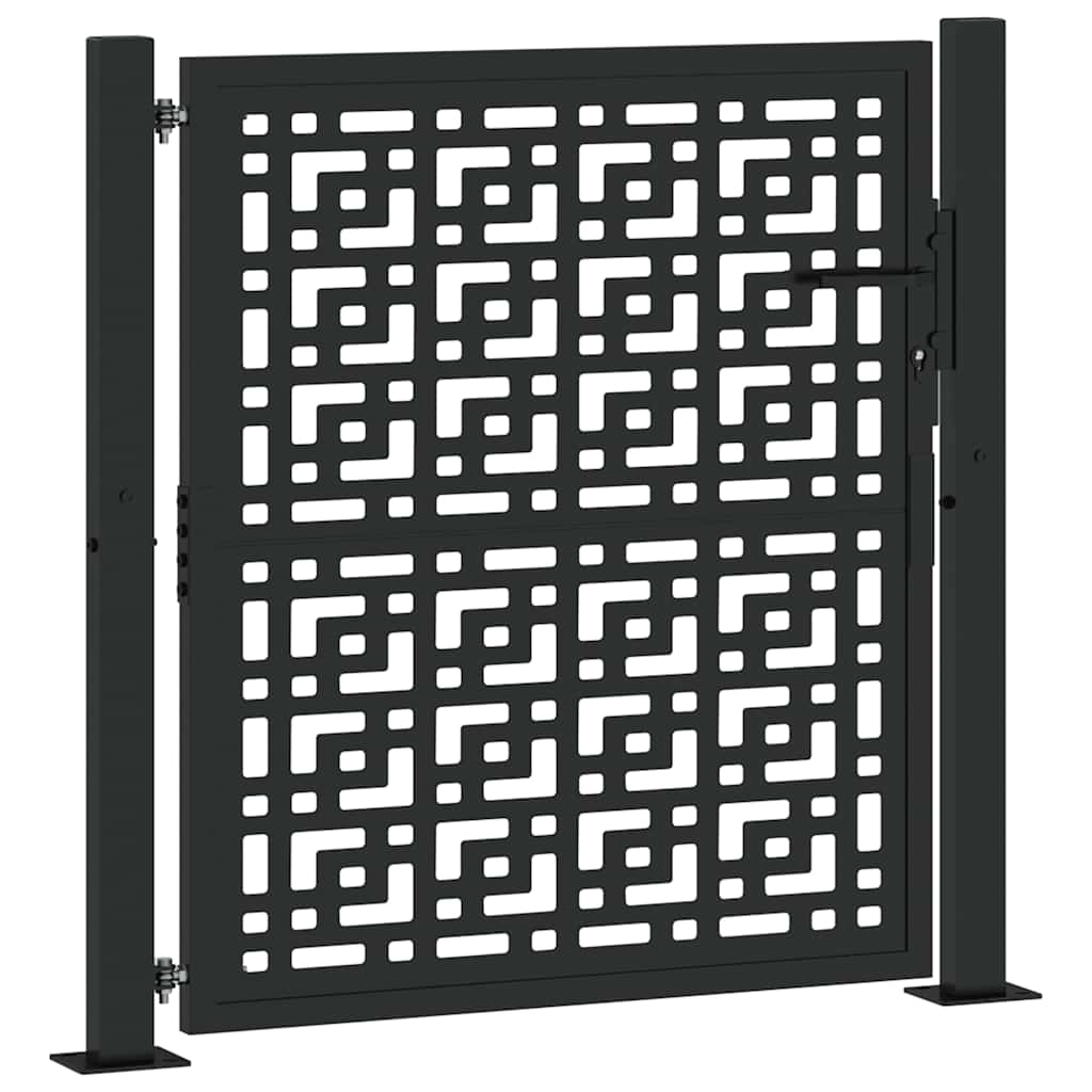 Hageport svart 100x100 cm stålkorsdesign