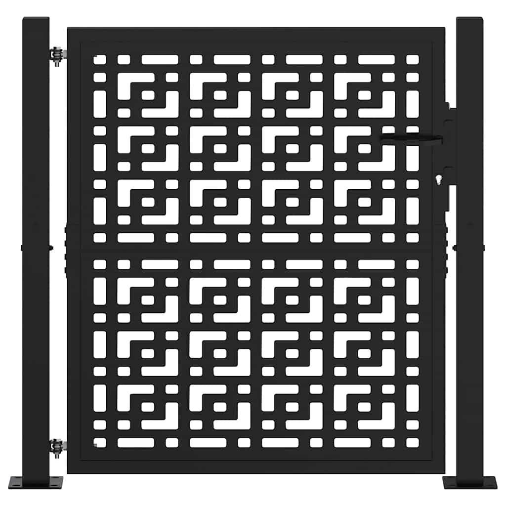 Hageport svart 100x100 cm stålkorsdesign