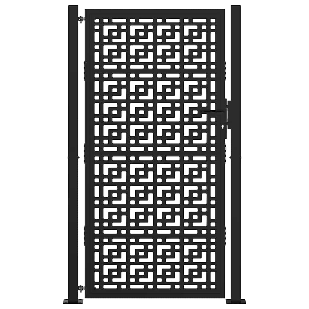Hageport svart 100x175 cm stålkorsdesign