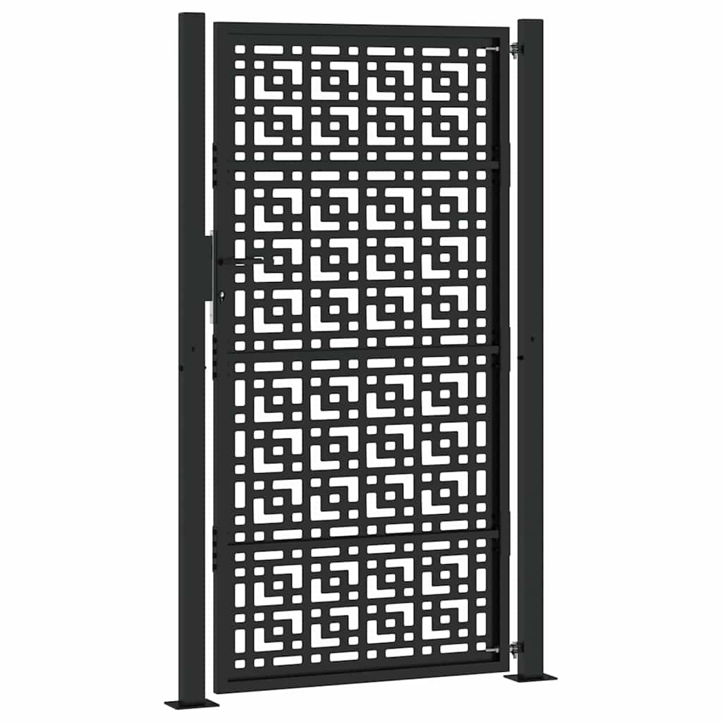 Hageport svart 100x175 cm stålkorsdesign