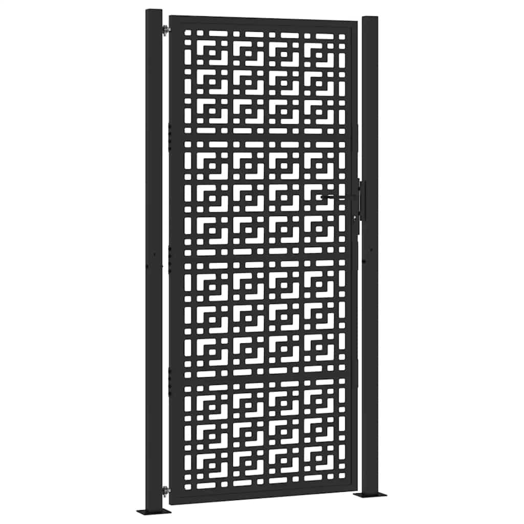 Hageport svart 100x200 cm stålkorsdesign