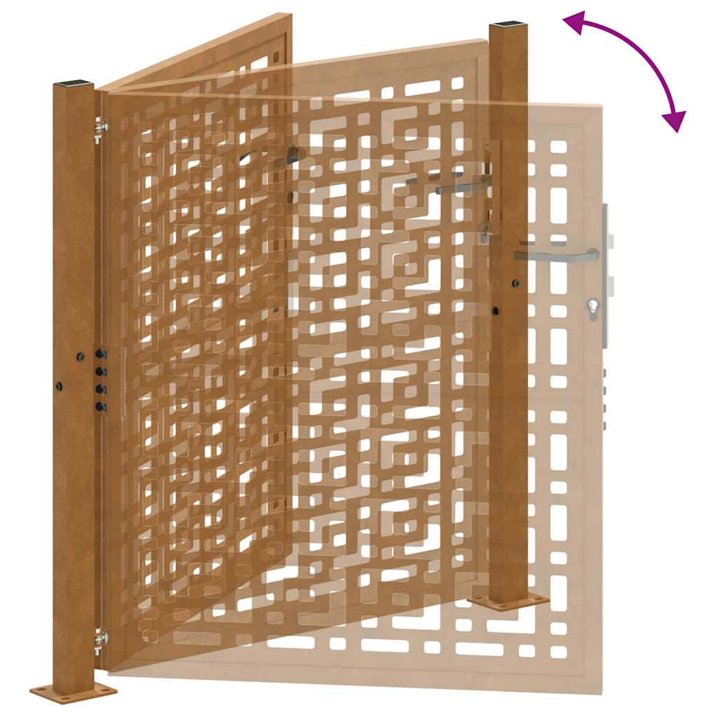 Hageport 100x100 cm værbestandig stålkorsdesign
