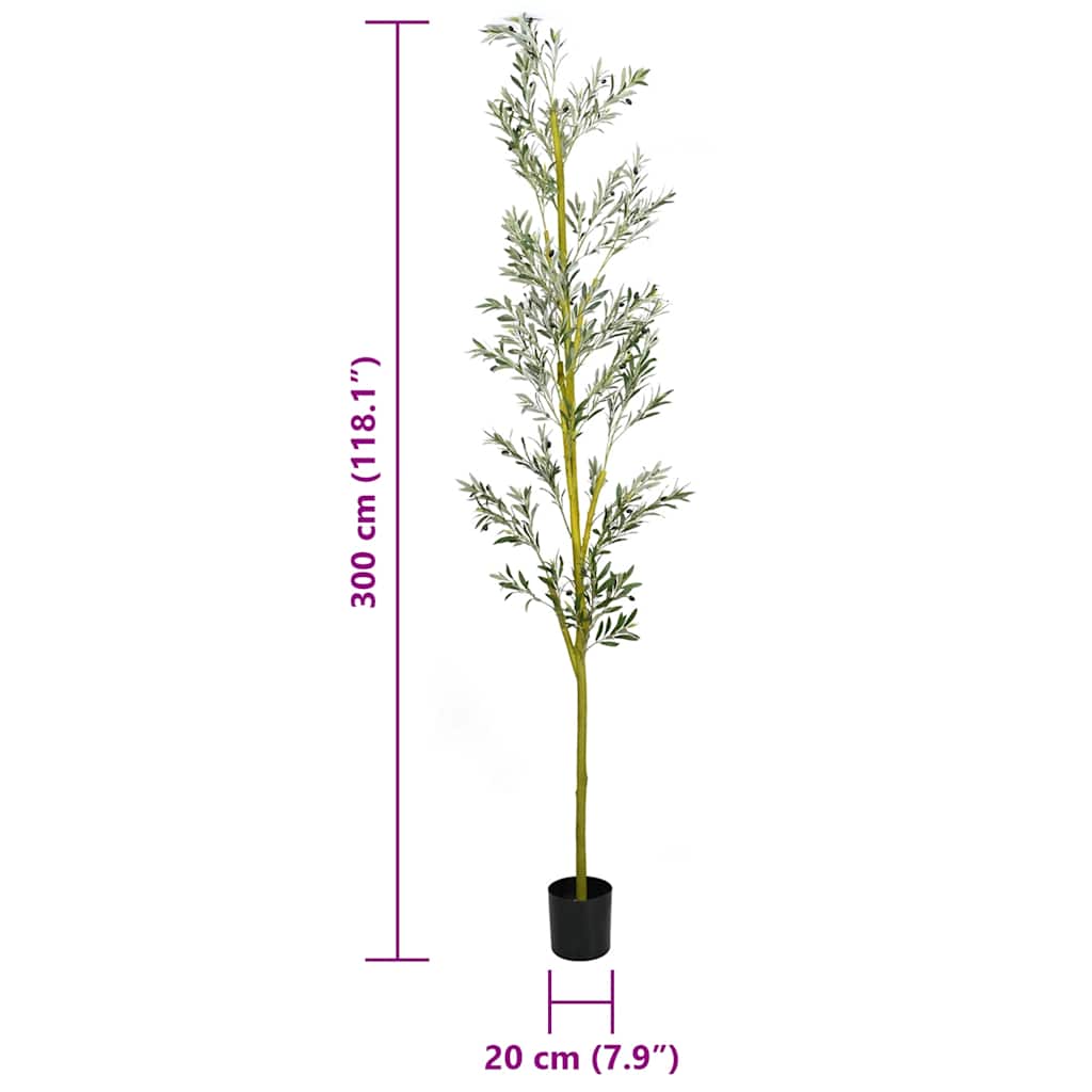 Kunstig oliventre 1000 blader 300 cm grønn