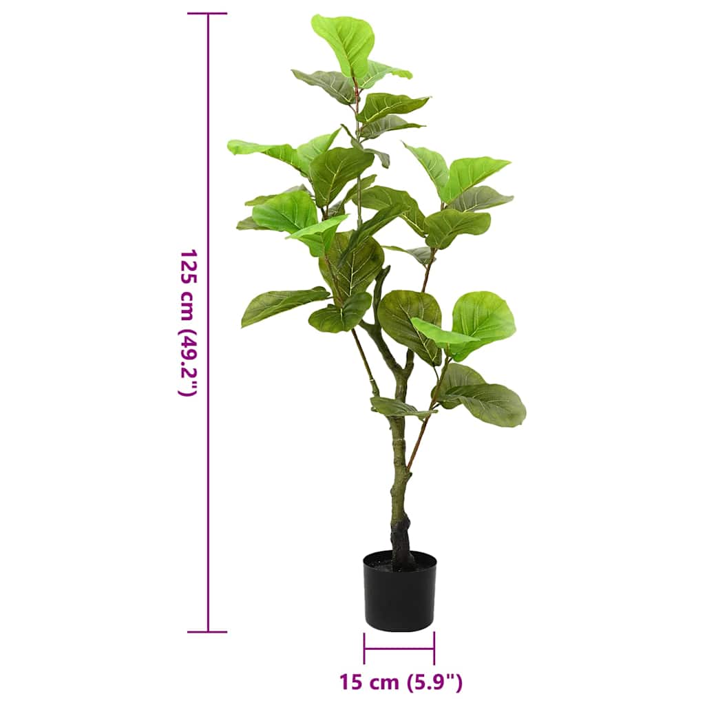 Kunstig fikentre 30 blader 125 cm grønn