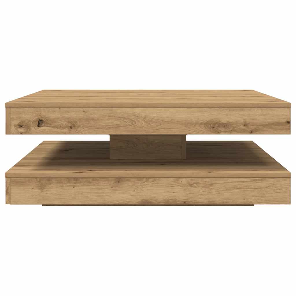 Salongbord 360-graders roterbart artisan eik 90x90x34,5 cm