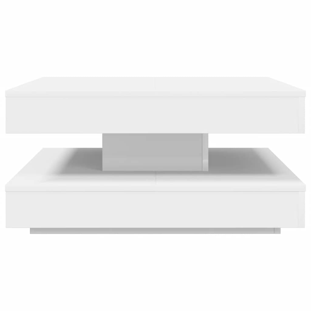 Salongbord 360-graders roterbart hvit 70x70x34,5 cm