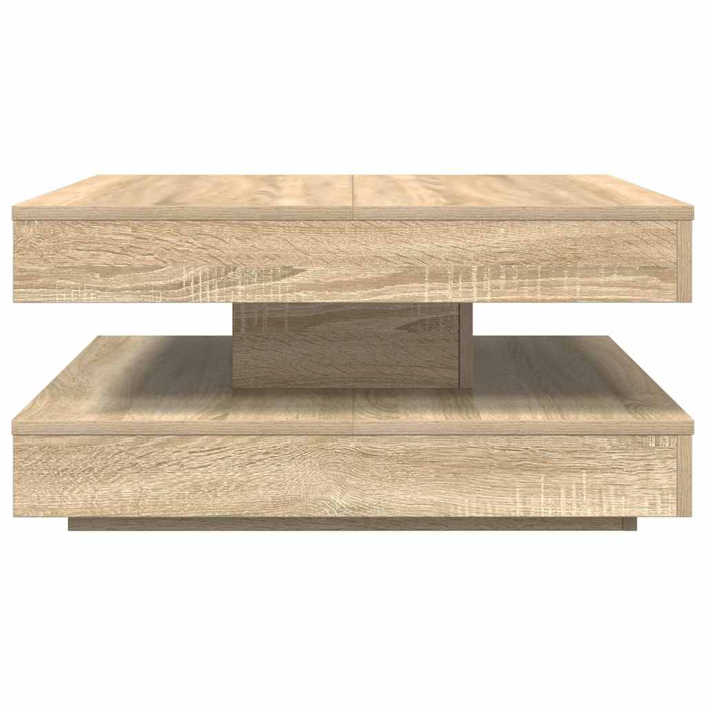 Salongbord 360-graders roterbart sonoma eik 70x70x34,5 cm