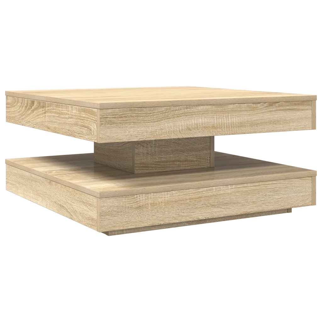 Salongbord 360-graders roterbart sonoma eik 70x70x34,5 cm