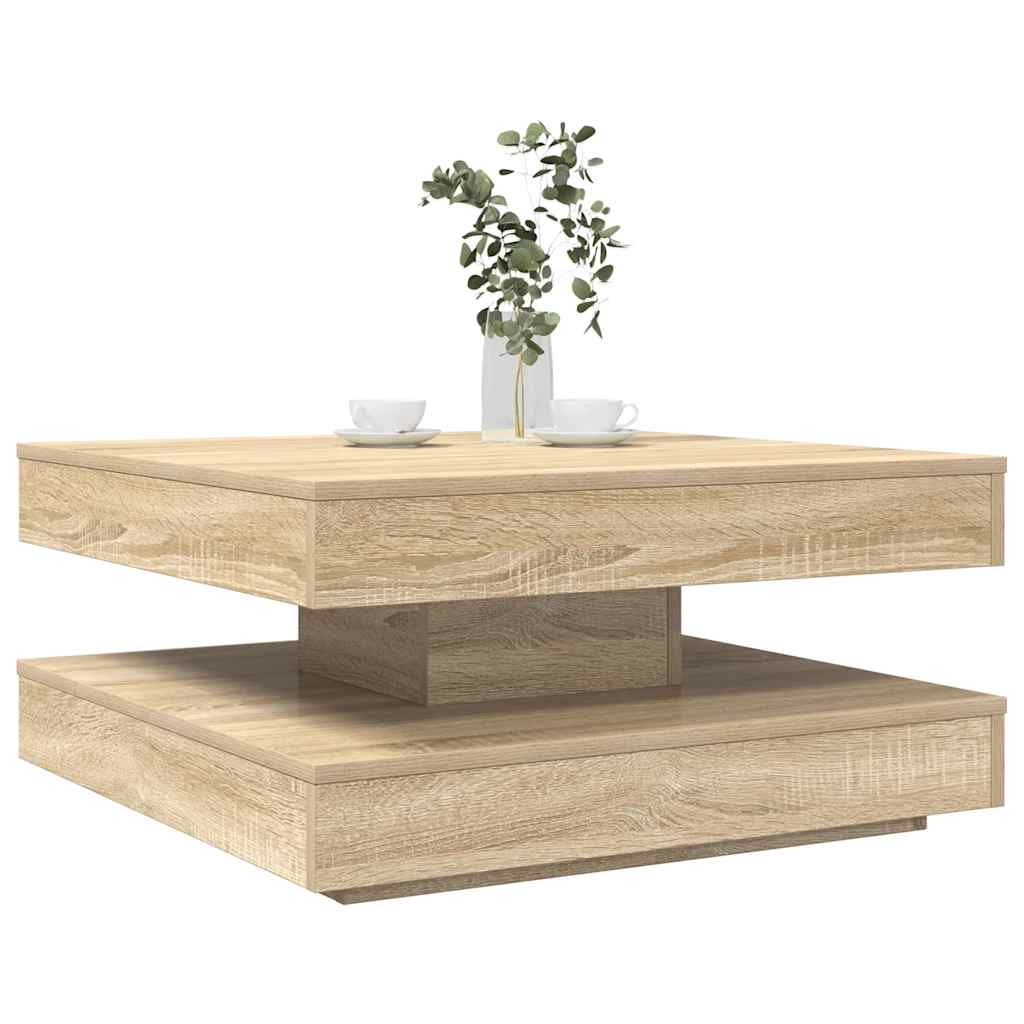 Salongbord 360-graders roterbart sonoma eik 70x70x34,5 cm