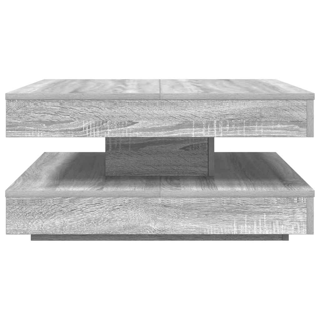 Salongbord 360-graders roterbart grå sonoma 70x70x34,5 cm
