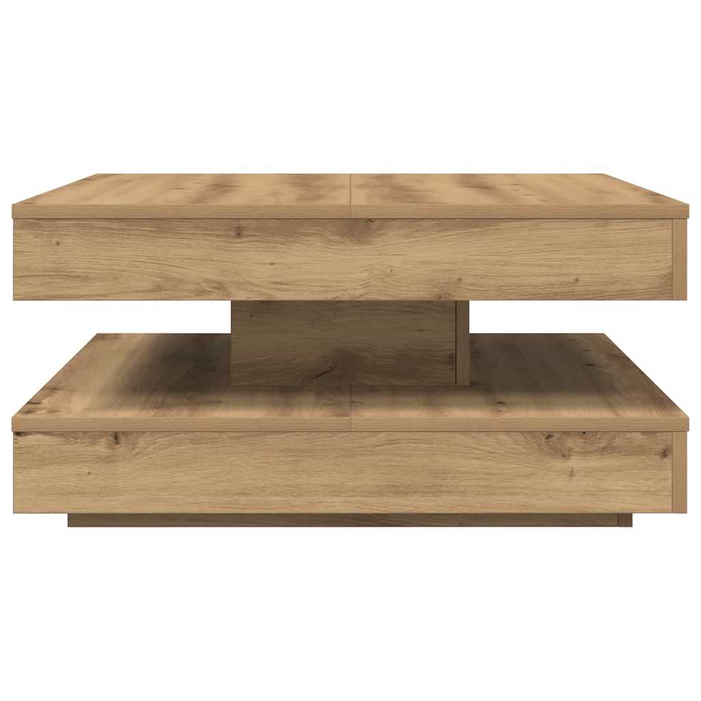 Salongbord 360-graders roterbart artisan eik 70x70x34,5 cm