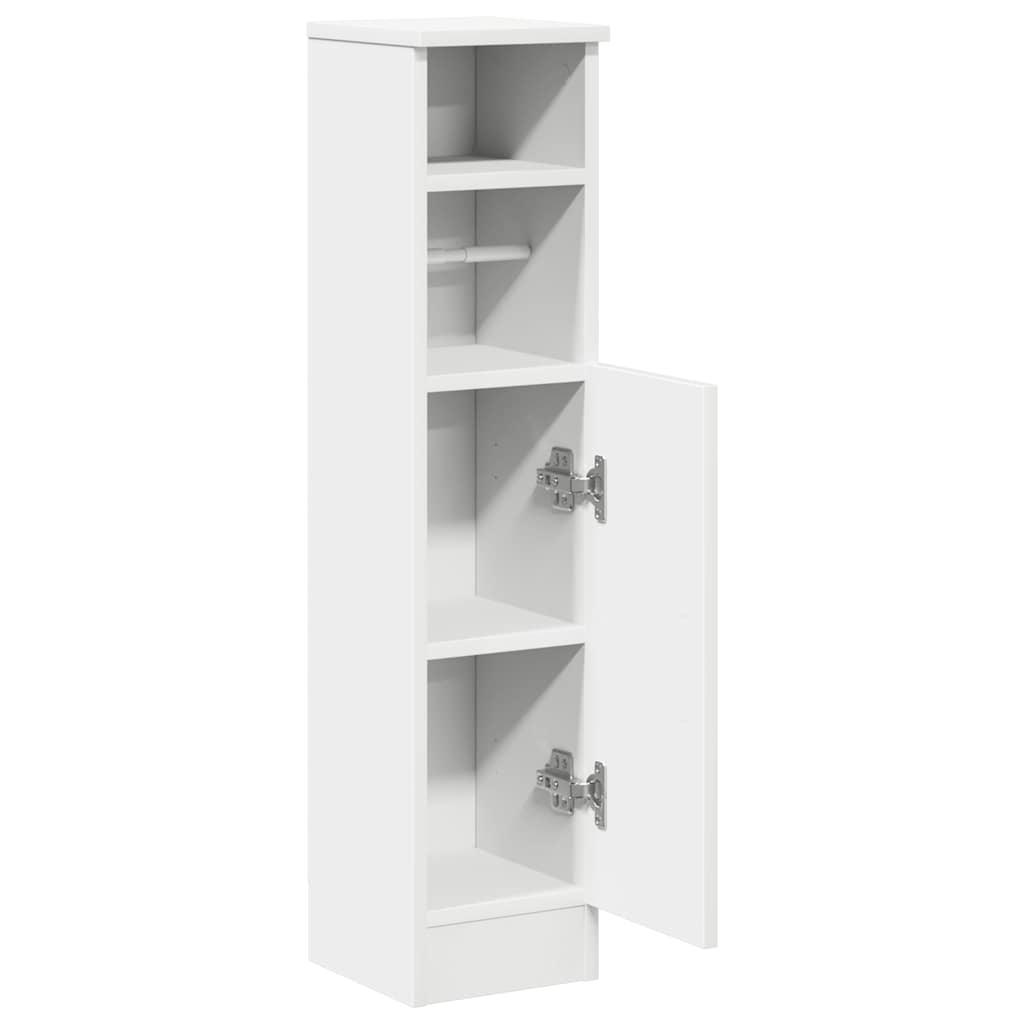 Baderomsskap med rulleholder hvit 20,5x22x90 cm