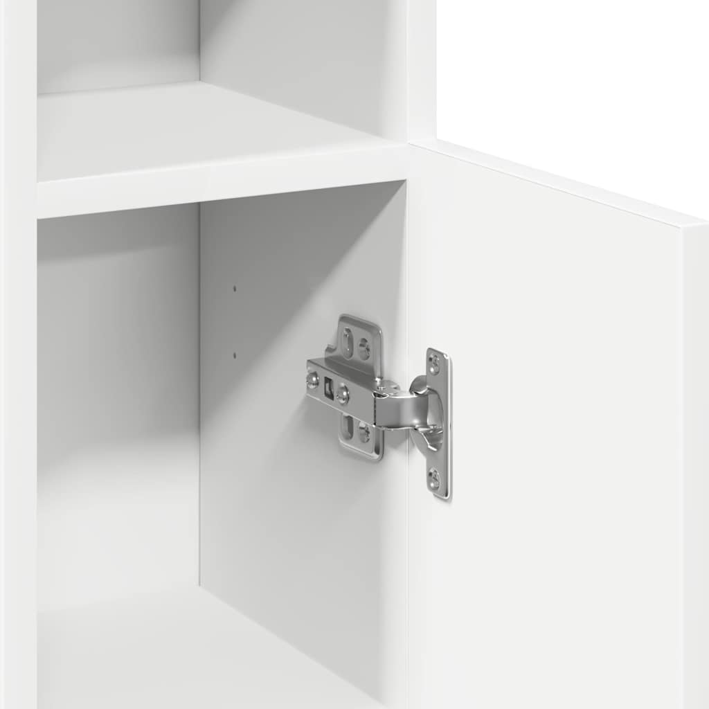 Baderomsskap med rulleholder hvit 20,5x22x90 cm