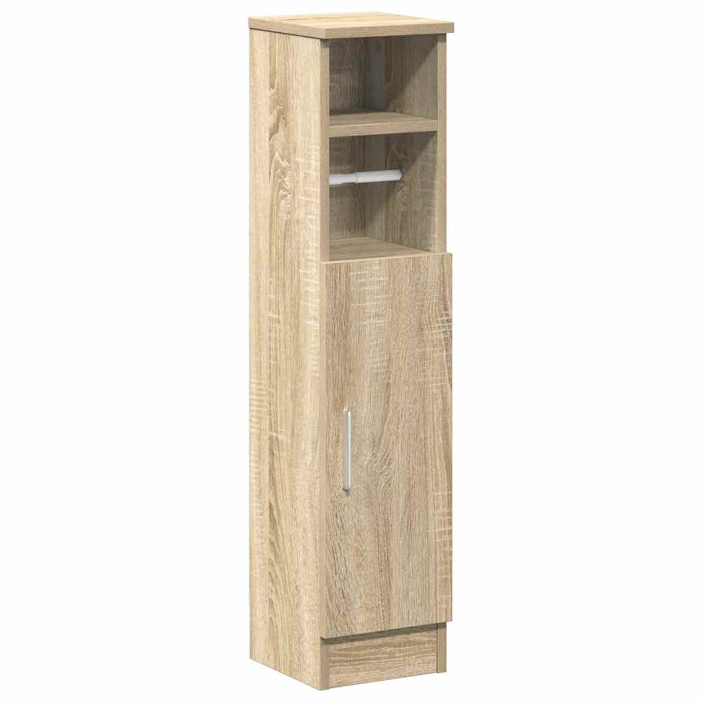 Baderomsskap med rulleholder sonoma eik 20,5x22x90 cm