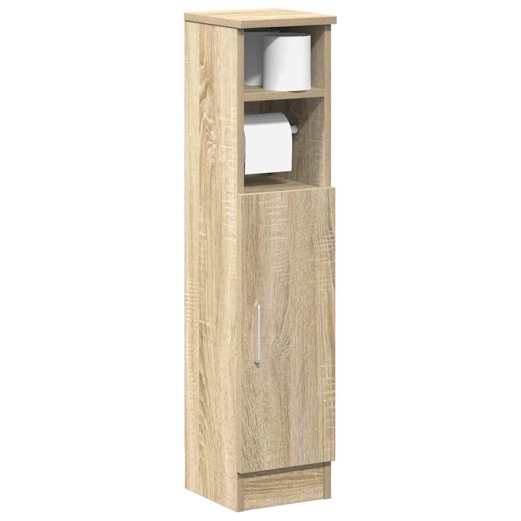 Baderomsskap med rulleholder sonoma eik 20,5x22x90 cm