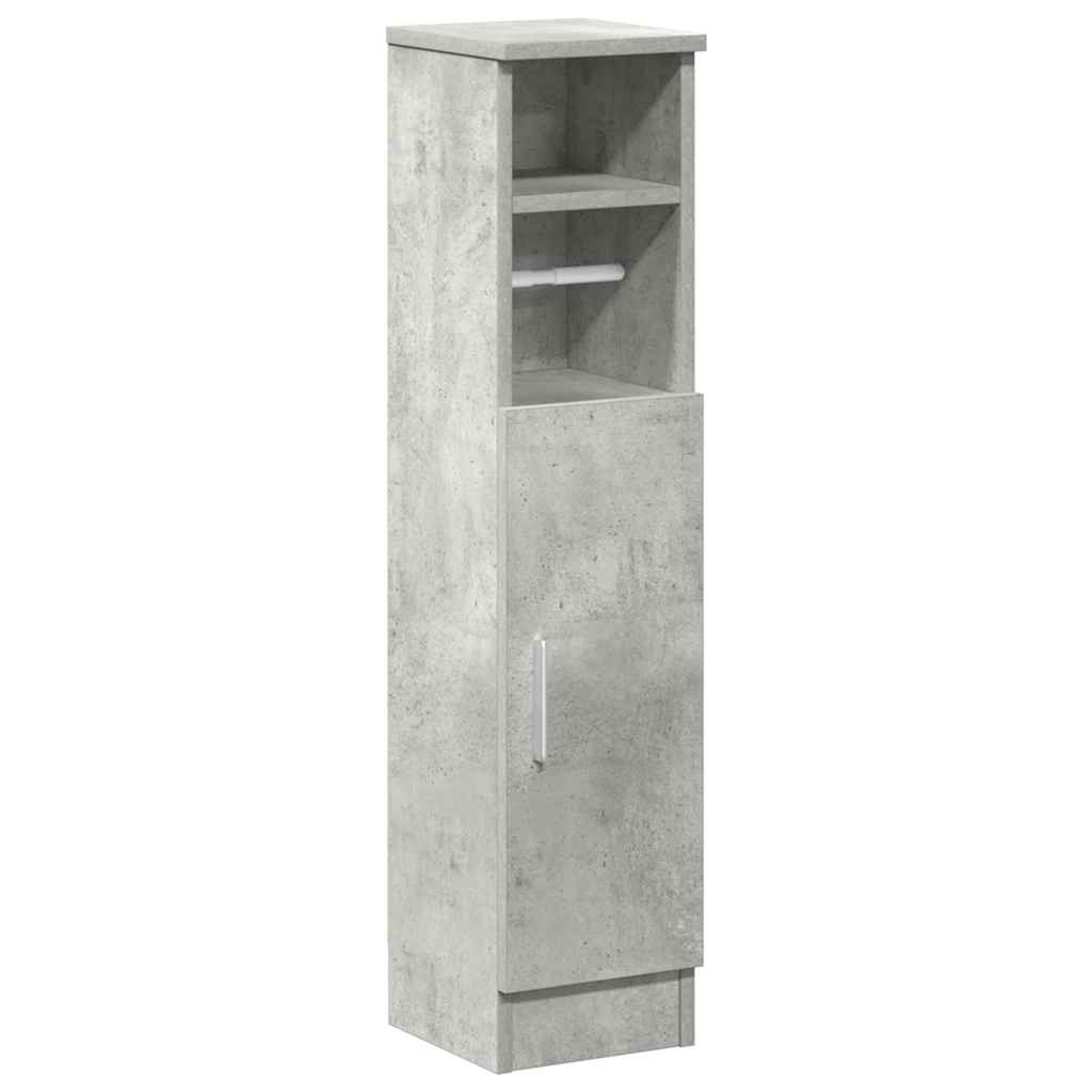 Baderomsskap med rulleholder betonggrå 20,5x22x90 cm