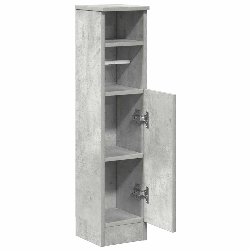 Baderomsskap med rulleholder betonggrå 20,5x22x90 cm