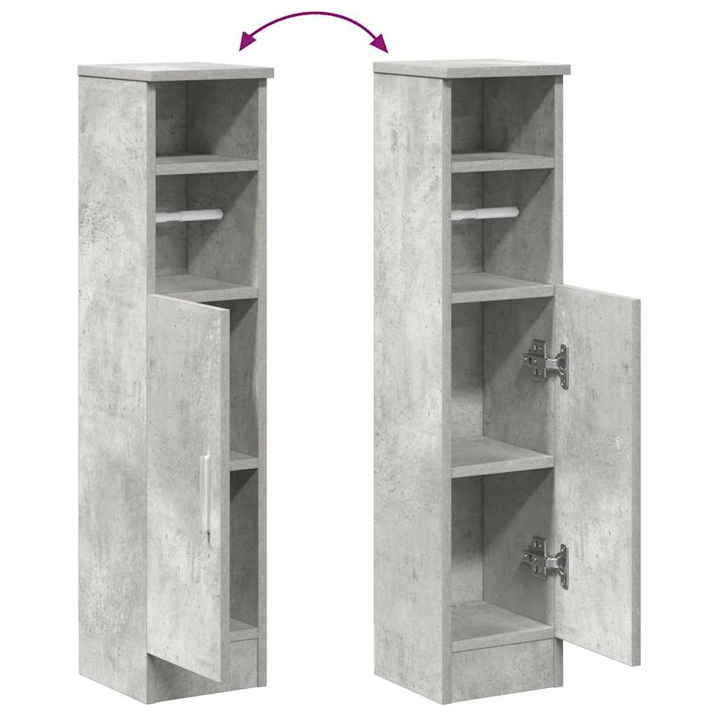 Baderomsskap med rulleholder betonggrå 20,5x22x90 cm