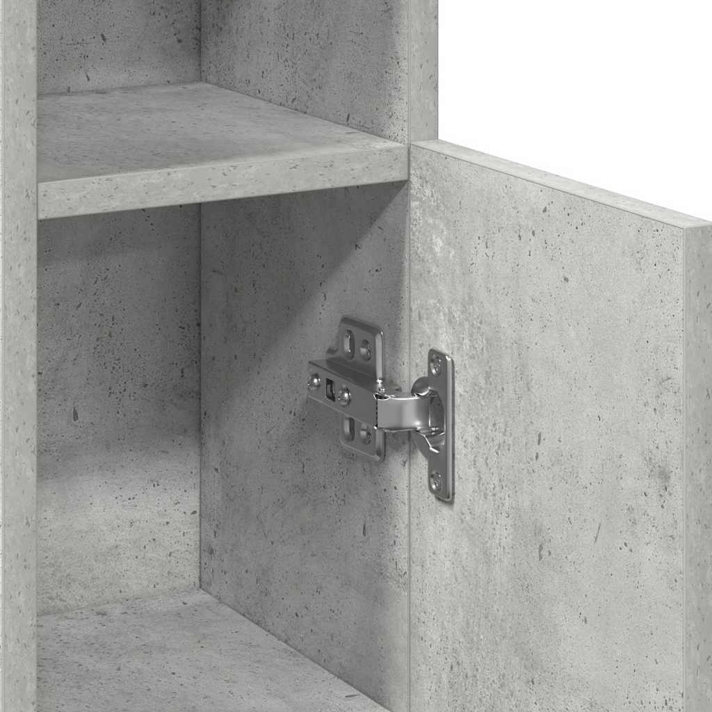 Baderomsskap med rulleholder betonggrå 20,5x22x90 cm