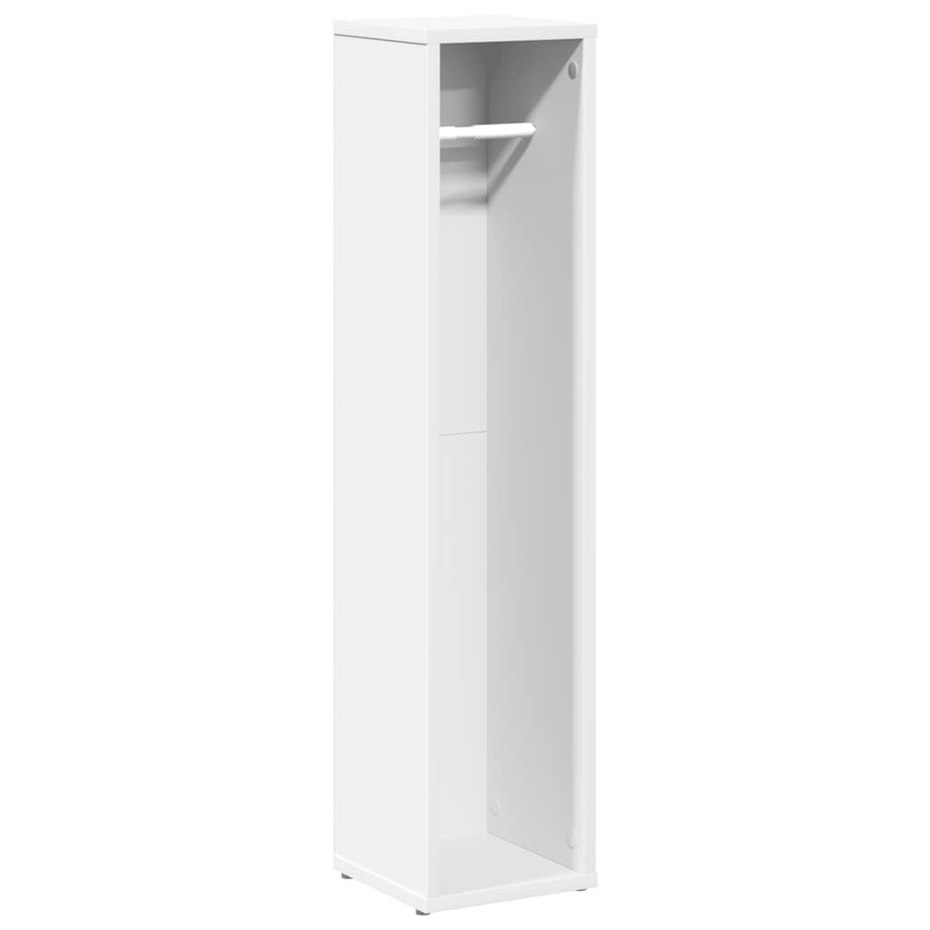 Baderomsskap med rulleholder hvit 20,5x20x90 cm