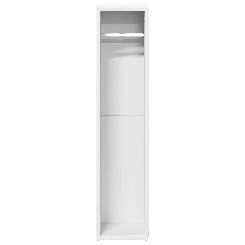 Baderomsskap med rulleholder hvit 20,5x20x90 cm