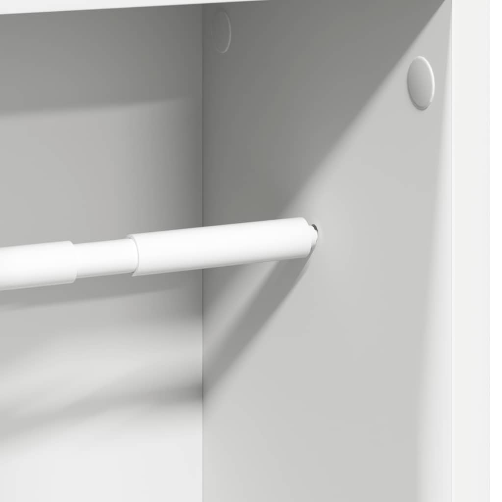 Baderomsskap med rulleholder hvit 20,5x20x90 cm