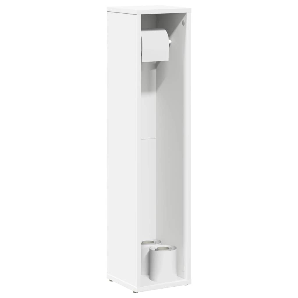 Baderomsskap med rulleholder hvit 20,5x20x90 cm