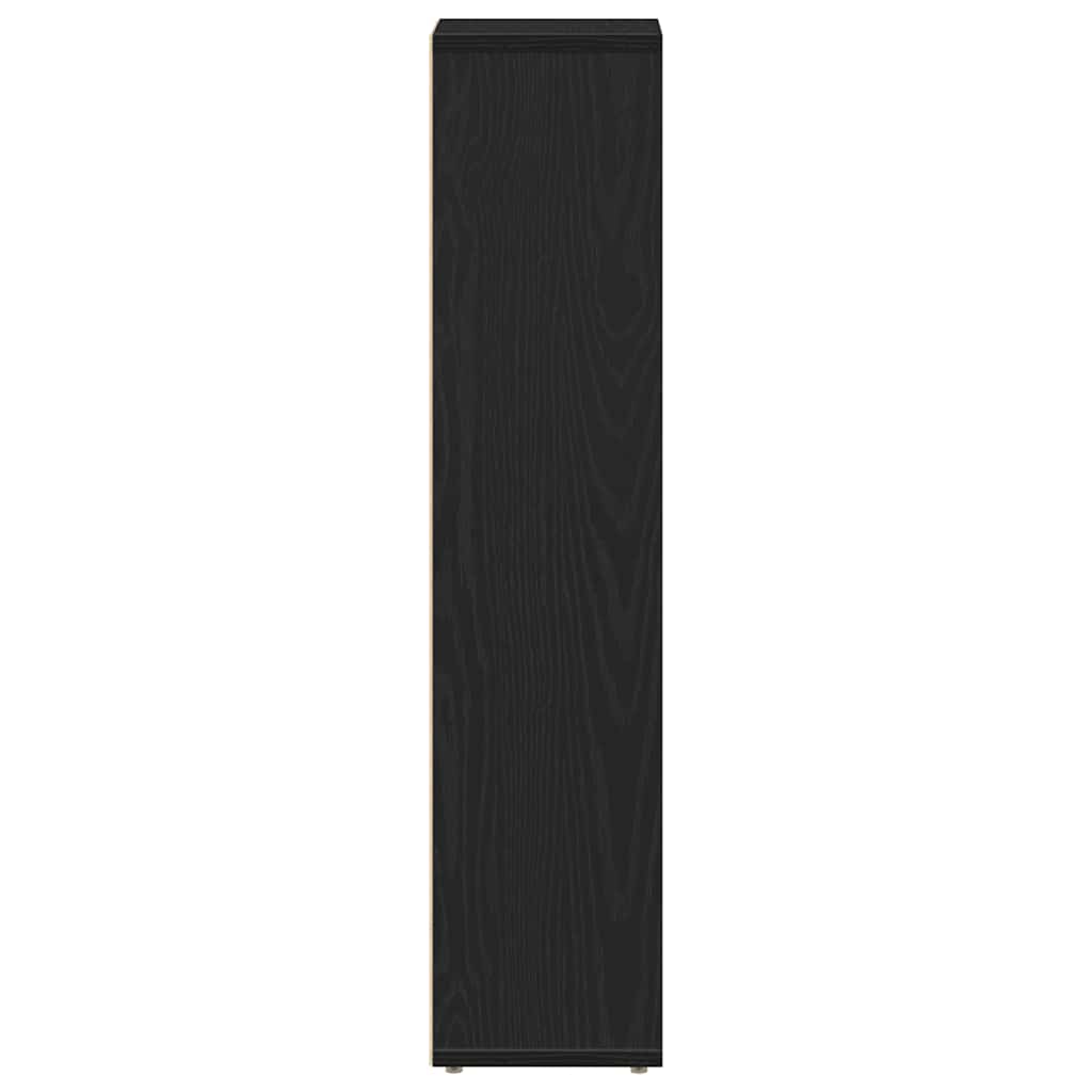 Baderomsskap med rulleholder svart 20,5x20x90 cm