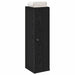 Baderomsskap med rulleholder svart 20,5x22x72 cm