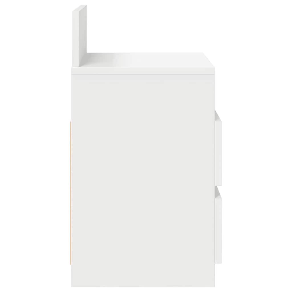 Nattbord med 2 skuffer hvit 40x33x60 cm